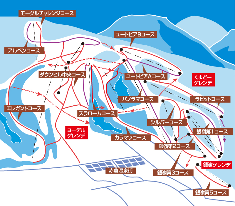 赤倉温泉スキー場マップ