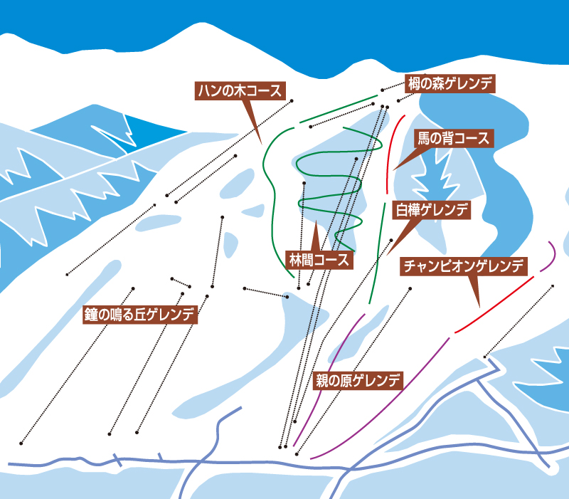 栂池高原スキー場マップ