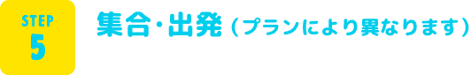 STEP5 集合・出発（プランにより異なります）