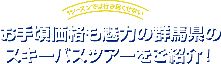 1シーズンでは行き尽くせない バリエーション豊富な群馬県のスキー場をご紹介！