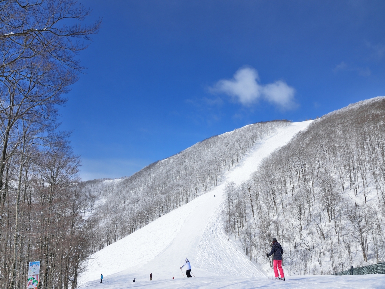 EN RESORT Grandecoのゲレンデとスキーヤー