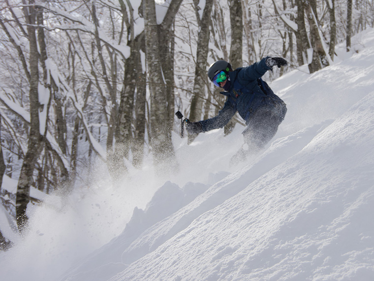 白馬コルチナスキー場の超上級者向きのパウダースノーエリア