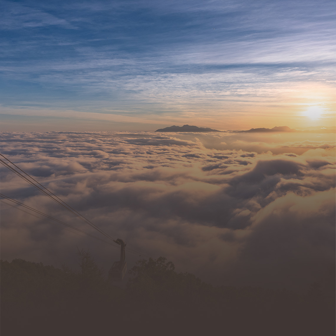 竜王スキーパーク天空の眺め・夕暮れの大雲海