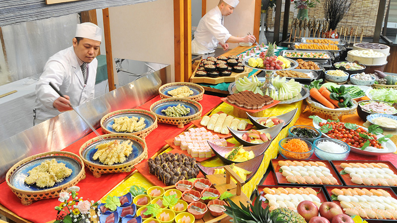 スノボツアー黒部観光ホテル_夕食バイキング
