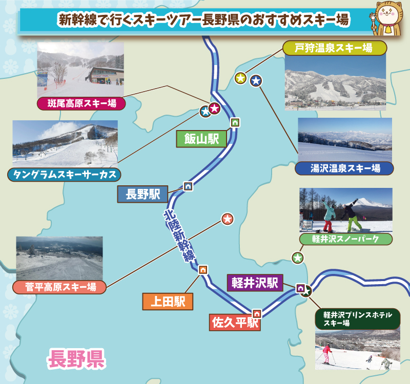 新幹線で行く長野県のスキー場