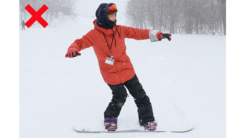 スクールの方が教えるスノーボードの基本姿勢の3つのポイント